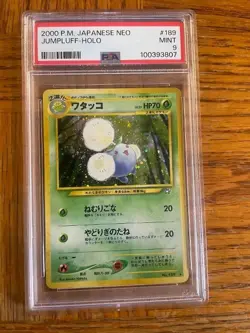 2000 POKEMON JAPANESE NEO #189 JUMPLUFF-HOLO PSA 9 - Image 1