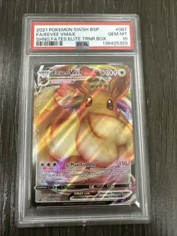 Pokemon TCG Eevee VMAX SWSH087 Black Star Promo PSA 10 - Image 1