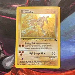 Pokemon Hitmonlee Fossil Holo Rare 7/62 Basic Unlimited WOTC English 1999 - Image 1