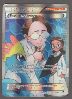 Fossil Researcher 110/111 XY Furious Fists Full Art Trainer Pokemon Card HP - Image 1