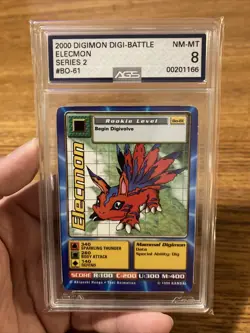 Bandai Digimon Trading Card Series 2 Elecmon Bo-61 Graded 8 AGS Grading NM-MT - Image 1