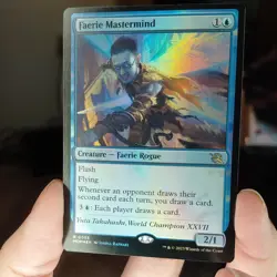 Magic: The Gathering Faerie Mastermind Rare Flash Flying Blue March of the Mach… - Image 1