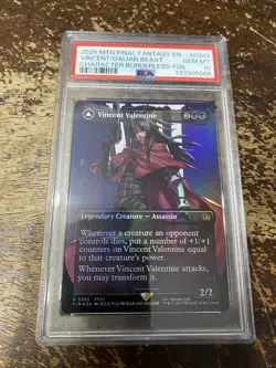2025 MTG FINAL FANTASY GALIAN BEAST/VINCENT VALENTINE BORDERLESS FOIL PSA 10 - Image 1