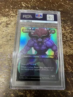 2025 MTG FINAL FANTASY GALIAN BEAST/VINCENT VALENTINE BORDERLESS FOIL PSA 10 - Image 2