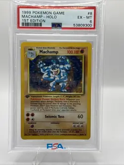 Pokemon Machamp 8/102 Holo-Rare 1st Edition - PSA 6 EX-MT - Image 1