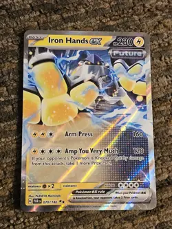Iron Hands EX Double Rare Pokemon Card, Paradox Rift, 070/182 - Image 1