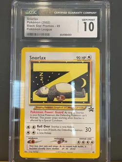 Pokemon 2002 Snorlax #49 Pokemon League Promo Black Star Promo GEM MINT CGC 10 - Image 1