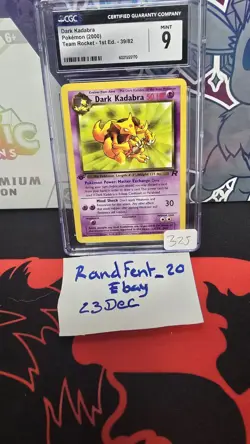 Dark Kadabra 39/82 1st Edition Pokemon Team Rocket CGC 9 MINT - Image 1