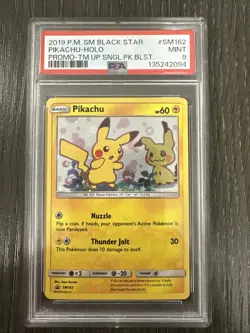 2019 POKEMON SM BLACK STAR PROMO TEAM UP SINGLE PACK BLISTERS PIKACHU-HOLO PSA 9 - Image 1