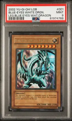 Blue Eyes White Dragon LOB-001 Light Fade Yugioh PSA 9 *768 - Image 1