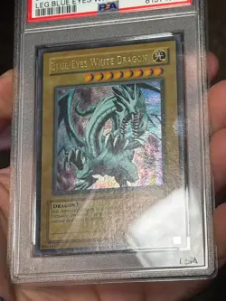Blue Eyes White Dragon LOB-001 Light Fade Yugioh PSA 9 *768 - Image 3