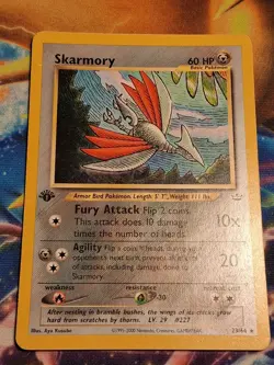 1st edition Skarmory 23/64 Neo Revelation Non Holo Rare Pokemon Card Heavy Play - Image 1