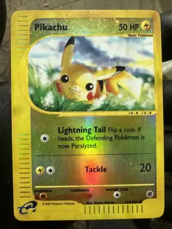 Pikachu - 124/165 - Pokemon TCG Expedition Reverse Holo E-Reader Card 2002 - Image 1