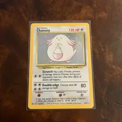 Chansey 3/102 Base Set Holo Rare Pokemon Card - Image 1