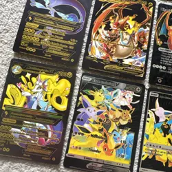 Pokemon Foil Fan Art Cards - Silver Black Gold Foil Spanish Version Bundle x 12 - Image 2
