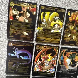 Pokemon Foil Fan Art Cards - Silver Black Gold Foil Spanish Version Bundle x 12 - Image 4