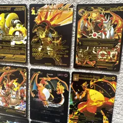 Pokemon Foil Fan Art Cards - Silver Black Gold Foil Spanish Version Bundle x 12 - Image 5