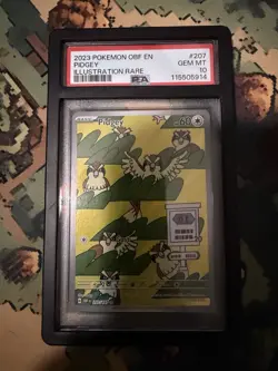 PSA 10 Pokemon TCG Pidgey Illustration Rare Card 207/197 Sv03: Obsidian Flames - Image 3