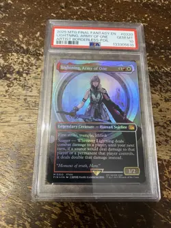 2025 MTG FINAL FANTASY ARTIST BORDERLESS-FOIL LIGHTNING, ARMY OF ONE PSA 10 SSP - Image 1