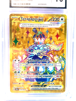 2024 POKEMON GEM MINT TERAPAGOS EX # 173/142 HYPER RARE HOLO GRADE 10 AWESOME ! - Image 2