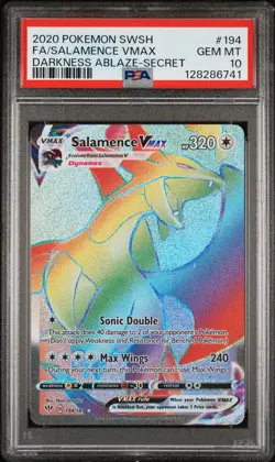 2020 POKEMON SWORD & SHIELD DARKNESS ABLAZE #194 FULL ART/SALAMENCE VMAX PSA 10 - Image 1