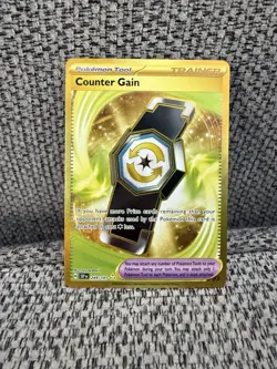 Pokemon TCG Counter Gain 249/191 Gold Hyper Rare Surging Sparks NM - Image 1