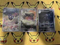 Paldean Fates Illustration Rare LOT Pokemon TCG Palafin Wugtrio Pawmi IR Holo NM - Image 1