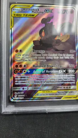 2019 MARSHADOW & MACHAMP GX UNBROKEN BONDS TAG TEAM POKEMON PSA 10 GEM MINT #199 - Image 4
