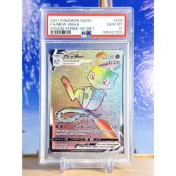 2021 POKEMON SWSH FUSION STRIKE SECRET RARE #268 FULL ART/MEW VMAX PSA 10 - Image 1