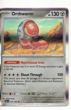 Orthworm Holo - 151/193 - Paldea Evolved Pokemon - Image 1