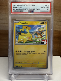 2023 Pokemon SVP Play! Pokemon: #101 Pikachu – Promo STAMPED – PSA 10 - Image 1