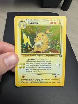Pokemon TCG Raichu 14/62 Fossil Set 1999 Holo Rare Unlimited VTG WOTC Mp 14/62 - Image 1