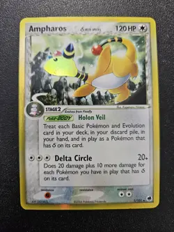 Pokemon EX Dragon Frontiers Ampharos Holo Rare 1/101 NEAR MINT - Image 1