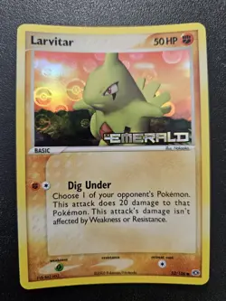 Pokemon EX Emerald Larvitar Stamped Reverse Holo 52/106 NEAR MINT - Image 1