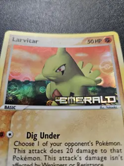 Pokemon EX Emerald Larvitar Stamped Reverse Holo 52/106 NEAR MINT - Image 2