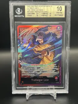 2023 One Piece Three Captains ST10-001 Trafalgar Law Leader BGS Grade 10/10 - Image 1