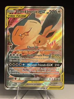 Pokemon Eevee & Snorlax GX TAG TEAM Promo Full Art Holo SM169 SM Card - Image 1