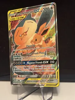 Pokemon Eevee & Snorlax GX TAG TEAM Promo Full Art Holo SM169 SM Card - Image 2