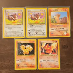 Pokemon TCG Lot Eevee Vulpix Slugma Jungle Gym Challenge Neo Revelation 5 Cards - Image 1