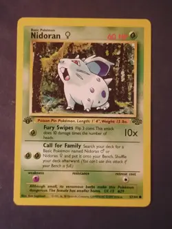 Pokemon Card Nidoran F 57/64 Jungle Regular 1st Edition - Image 1