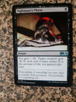 MTG - 1 x Nightmare's Thirst - Core set 2019 - Image 1