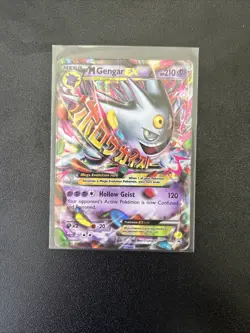 Pokemon TCG Mega Gengar EX Black Star Promos XY166 Shiny Holo Rare - Damaged* - Image 1