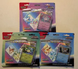 Pokemon Prismatic Evolutions Tech Sticker Collection Lot of 3 Different Blisters - Image 1