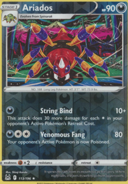 1X NM Ariados - 113/196 - Rare Reverse Holo - Pokemon Lost Origin - Image 1