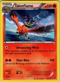 Talonflame 28/146 XY Base Set Pokemon TCG NM Holo - Image 1