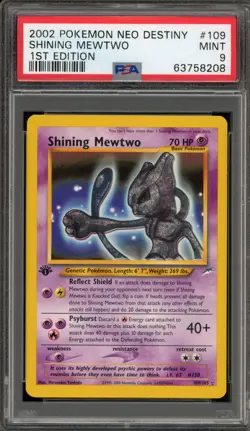 Pokemon Shining Mewtwo Neo Destiny 1st Edition Holo Secret Rare #109 PSA 9 Mint - Image 1