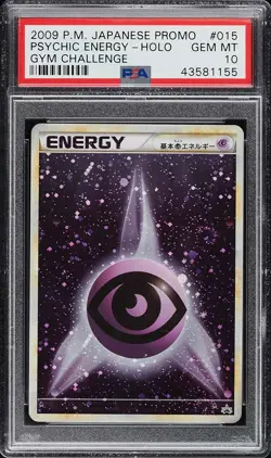 2009 Japanese Pokemon Gym Challenge Holo Psychic Energy 015/L-P PSA 10 Gem Mint - Image 1