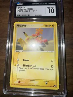 Pikachu Pokemon TCG 2005 Pop Series 16/17 CGC 10 Gem Mint - Image 3