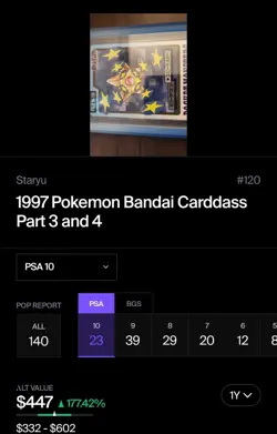 1997 POKEMON CARDDASS STARYU 120 PSA 10 LOW POP 23! RARE - Image 3