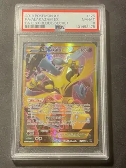 Alakazam EX Fates Collide 125/124 Full Art Holo Secret Rare Pokemon TCG PSA 8 - Image 1